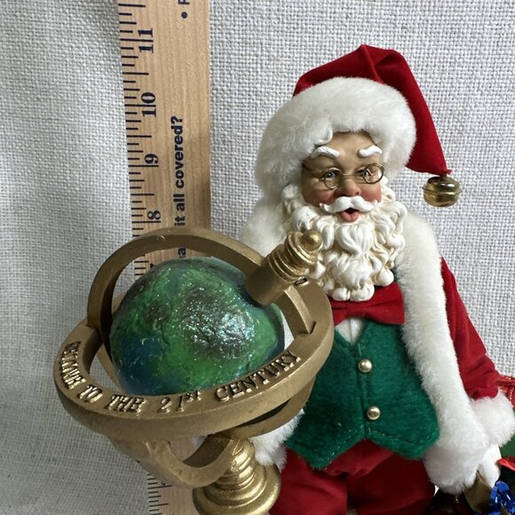 Vintage KSA Collectibles Fabriche Santa Figurine World Globe 2000 Santas Wishes - Picture 6 of 6